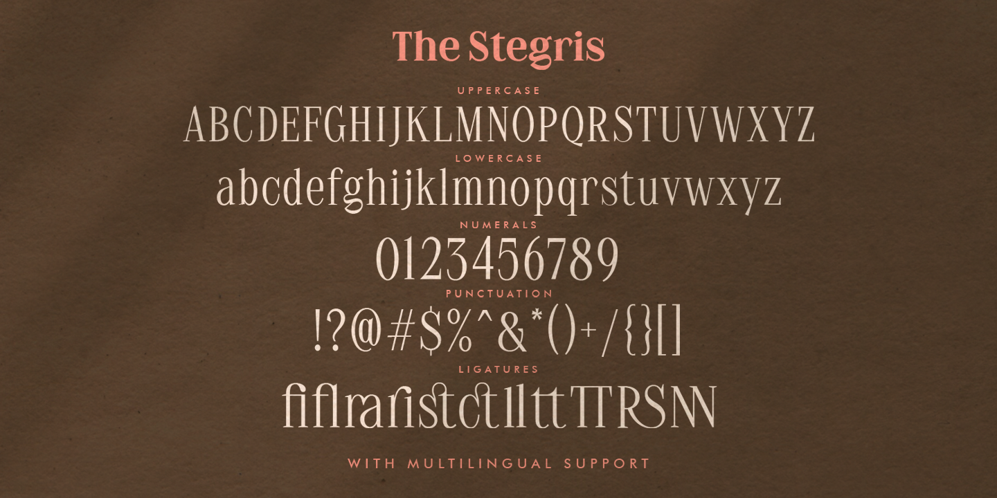 Ejemplo de fuente The Stegris Black